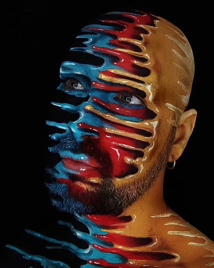 Italian Artist Uses His Body As A Canvas To Create Convincing Optical Illusions