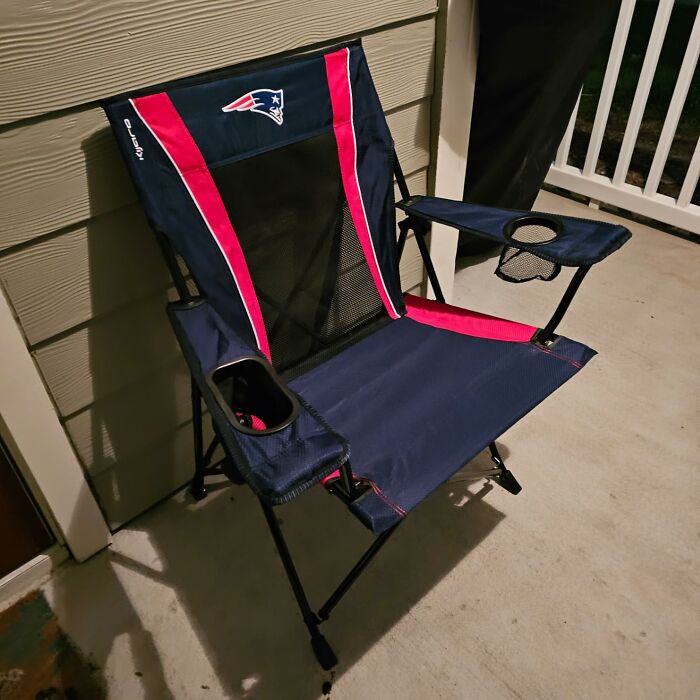 This New England Patriots Folding Chair Is The MVP Of Tailgating Gear - It's Portable, Comfortable, And Guaranteed To Make You The Envy Of All The Other Fans