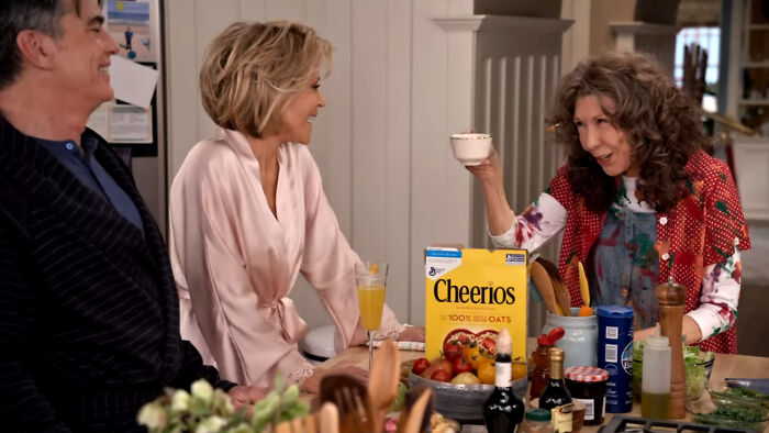 Frankie And Grace Start Their Mornings With A Bowl Of Cheerios 