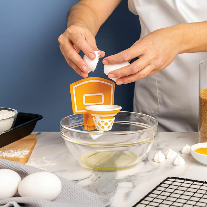 Yolk Separation Anxiety? Not Anymore! This Dunk N' Egg Makes Separating Yolks A Slam Dunk 