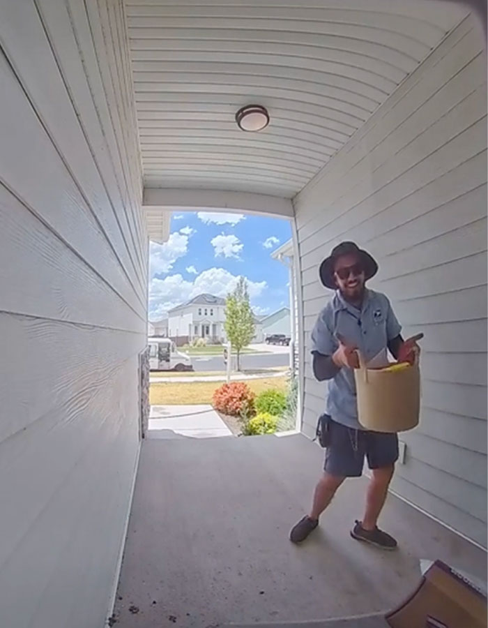 "You Made His Day": People Praise Woman Who Apologized To Mailman With A Surprise Basket