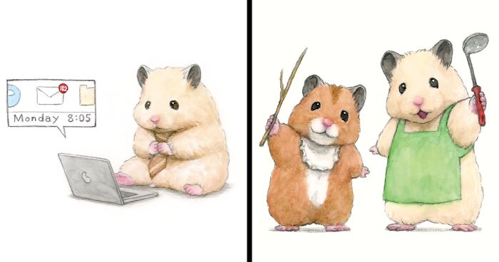 Gotte’s Charming Illustrations Featuring A Hamster Named Sukeroku (25 New Pics)