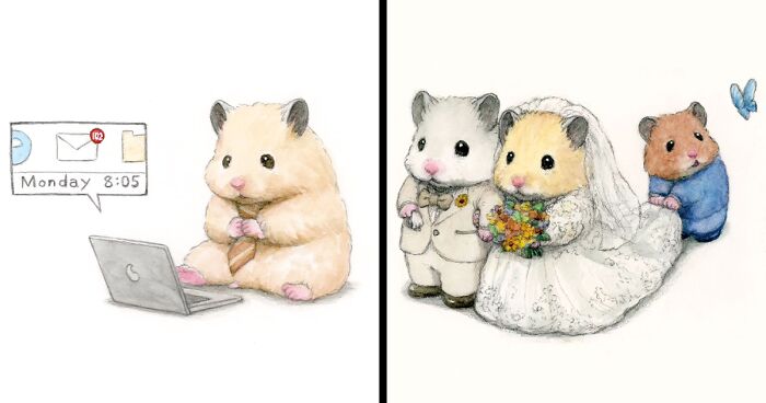 This Artist Shows The Life Of This Adorable Hamster In 25 Illustrations (New Pics)