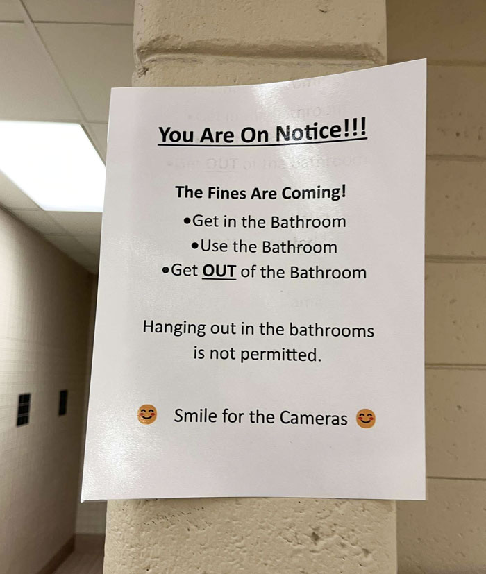 My School Is Fining Students That Take Too Long In The Bathroom