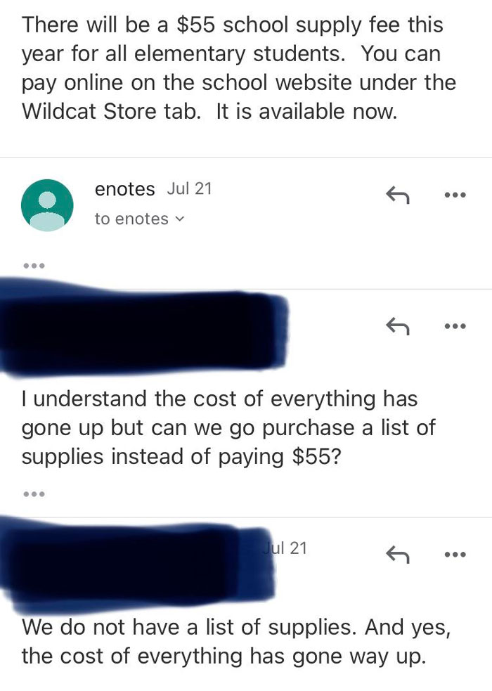 Paying $55 Fee For School Supplies Instead Of Buying A List Of Supplies. Up From $30. I Understand The Cost Of Everything Has Gone Up, But Buying The Supplies Ourselves Might Be Cheaper?