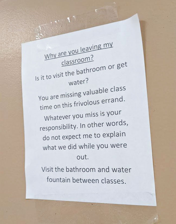 This Sign On A High School Classroom Door