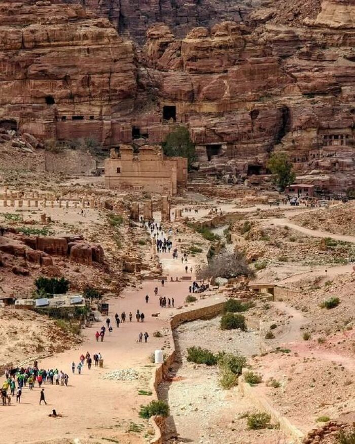 Petra Is A Lost Archaeological City In Jordan Where Ancient Buildings Were Carved Into The Rocky Walls Of A Canyon