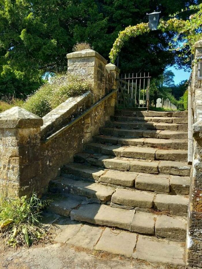 Too Old And Worn, Hundreds Of Years Of Use. The Stairs Of Church Of Thomas A'becket, Brightling, Sussex. 13th Century