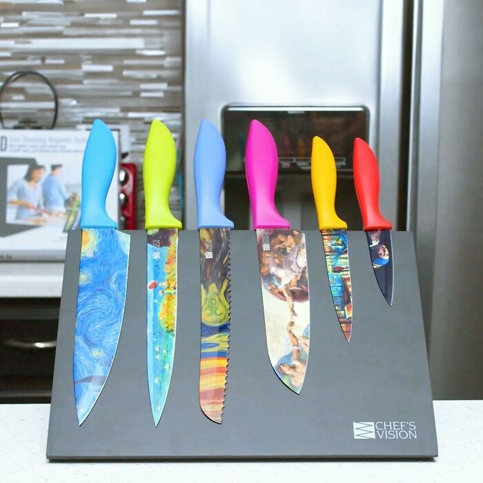 Forget Boring Cutlery, This Chef's Vision Masterpiece Knife Set Will Make Your Kitchen The Envy Of Every Art-Loving Foodie