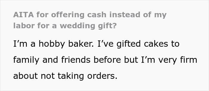 Hobby Baker Offers To Pay $250 Towards Cousin’s Wedding Cake As A Gift, Drama Ensues