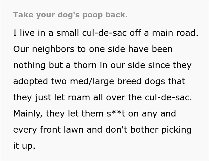 Woman Enjoys Neighbor’s Cursing Tirade As They Find Dog Poop That Once Was In The Yard Next Door