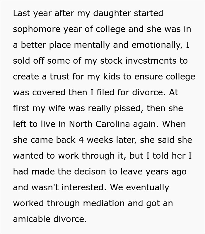 Husband Strategically Waits 3 Years To Drop Divorce Bomb, Leaving Wife And Family Fuming