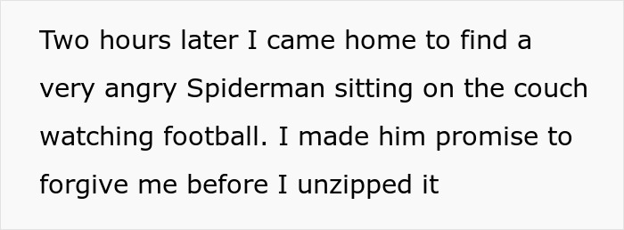 Husband Finds Being Trapped In Spiderman Suit Twice In 4 Years By Wife Less Than Funny