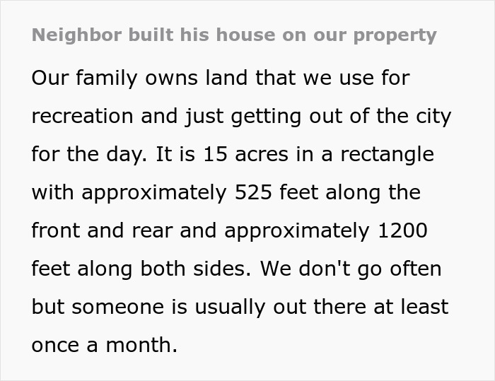 Guy Turns To Web For Legal Advice After 100% Of Neighbor’s House Is Built On His Property