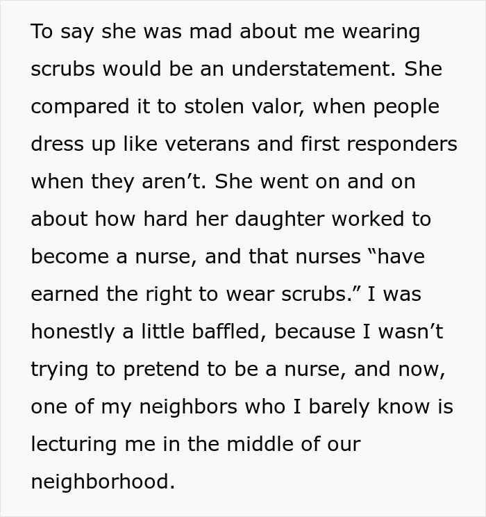 Student Gets Criticized By Neighbor As She's Not A Nurse But Is Wearing Scrubs, Seeks Advice Online