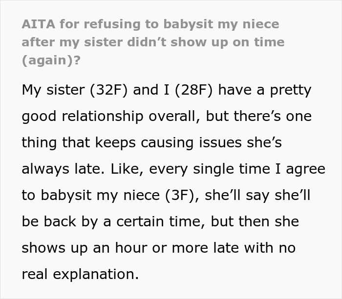 28YO Sis Is Sick Of Woman Who Is Always Late To Pick Up Her Kid When She Babysits, Loses It