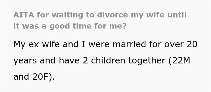 Husband Strategically Waits 3 Years To Drop Divorce Bomb, Leaving Wife And Family Fuming