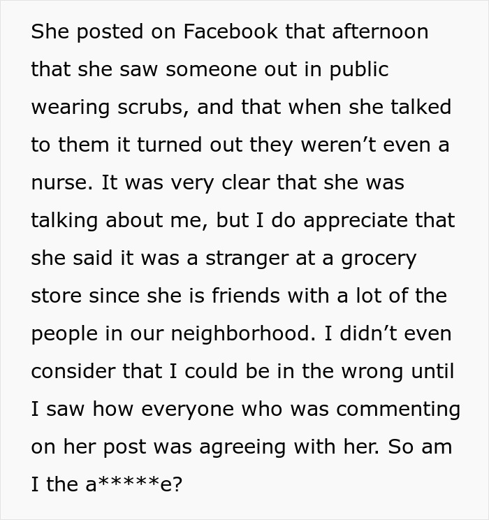 Student Gets Criticized By Neighbor As She's Not A Nurse But Is Wearing Scrubs, Seeks Advice Online