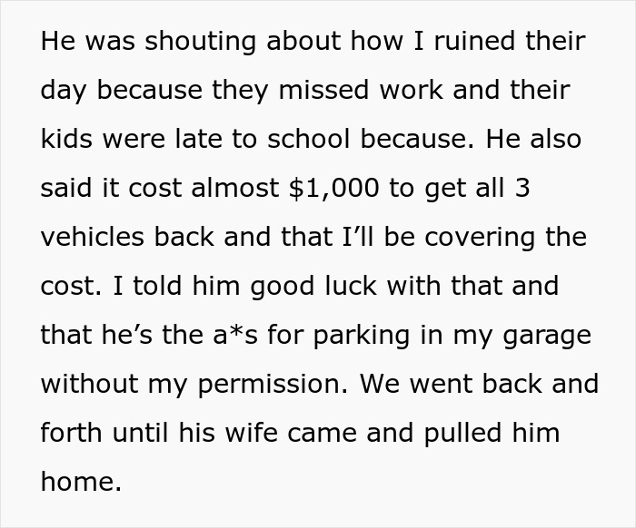 Neighbors Think They Can Park In Person’s Garage Without Permission, Get A $1,000 Reality Check