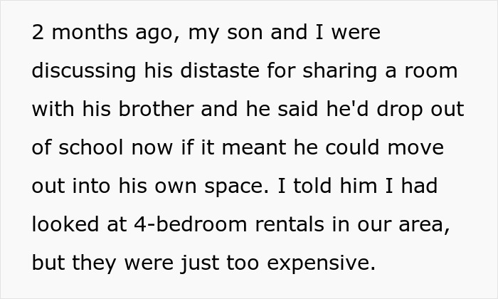 Eldest Son Says He Will Move Out Unless He Gets A Separate Room, Is Told To Pay Rent