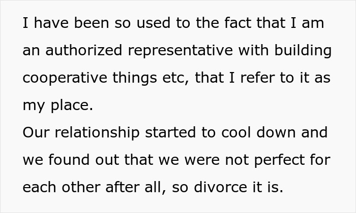 Wife Thinks She’s Getting A Good Payout From Divorce, Livid As Husband Doesn’t Actually Own Anything