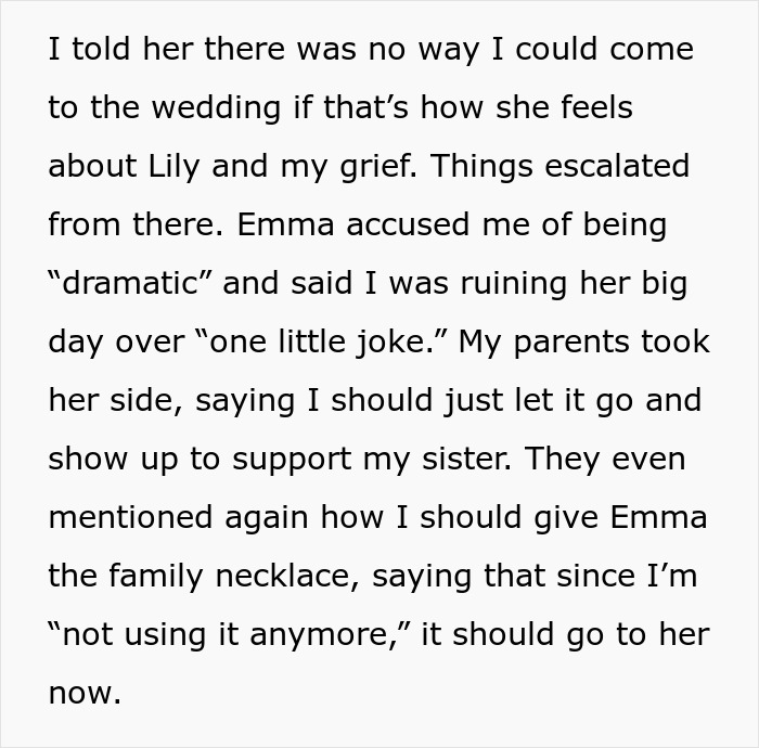 Widow Refuses To Go To Sister's Wedding After She And Entire Family Downplay Her Late Wife's Death