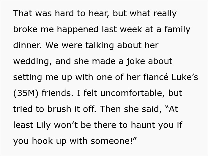 Widow Refuses To Go To Sister's Wedding After She And Entire Family Downplay Her Late Wife's Death