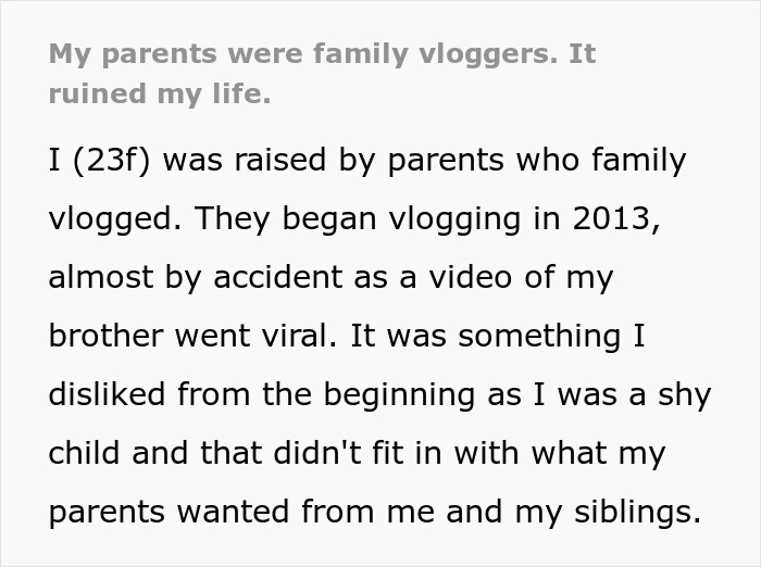 Woman Speaks Up About The Horrors And Scars After Growing Up With Family Vloggers