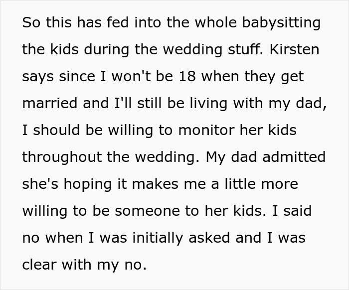 Bride Insists 17YO Stepson Babysit Her 3 Kids During The Wedding, Loses Her Cool When He Says No