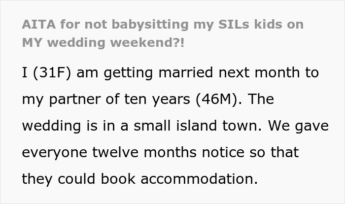 "We Are Busy Getting Married": Couple Refuses To Babysit SIL's Kids On Their Wedding Weekend