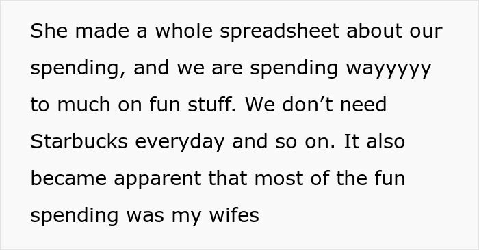 Spreadsheet discussing financial decisions and spending habits, focusing on fun expenses.