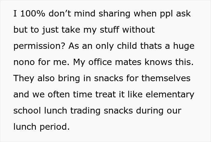 Woman Tired Of Office Food Thieves Locks Her Snacks Up, Gets Confronted By One Of Them