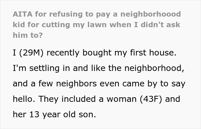 Kid Cuts Neighbors' Lawn To Earn Some Cash, Man Refuses To Pay Him, Mom Goes Livid