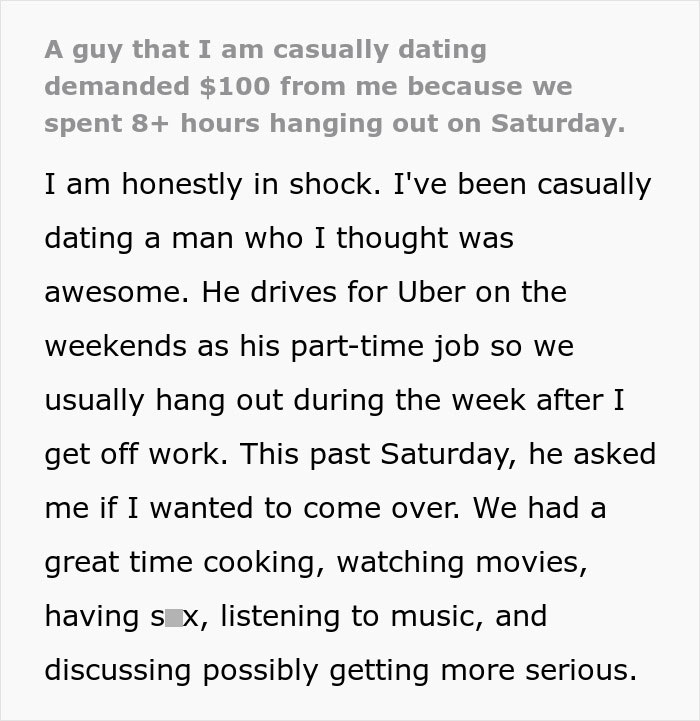 Man Expects Date To Make Up For The Time He Wasn’t Working, Won’t Let Her Leave Until She Does