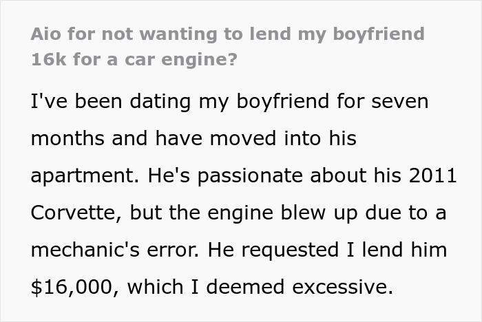 Rich BF With Doctor Parents Asks Barista GF For $16K From Her Hard-Earned Savings To Fix His Car