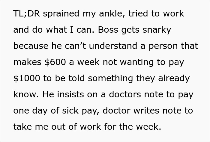 One Sick Day Turns Into Whole Week Off For Employee Who Maliciously Complied With Boss's Request