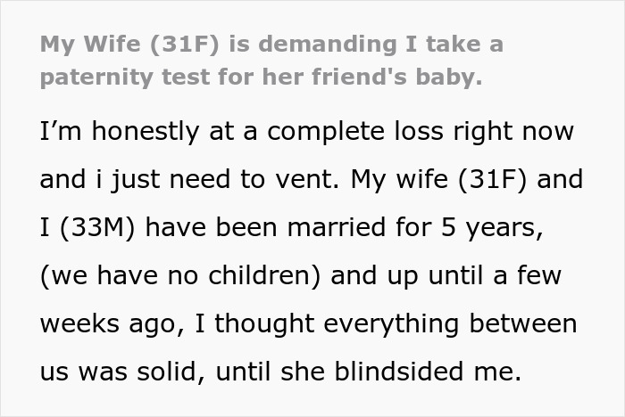 “I'm Betraying My Integrity”: Man Refuses To Take A Paternity Test For His Wife’s Friend’s Baby