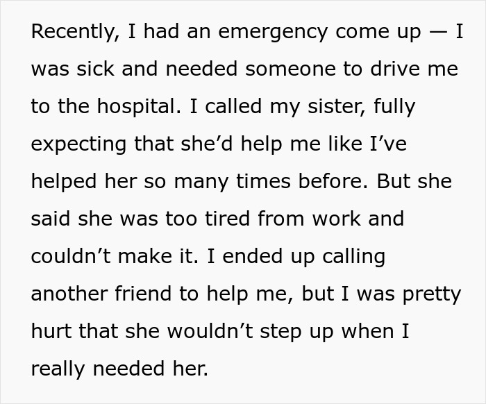 Mom Refuses To Help Sibling During An Emergency, Is Shocked They Won’t Come At Her Beck And Call