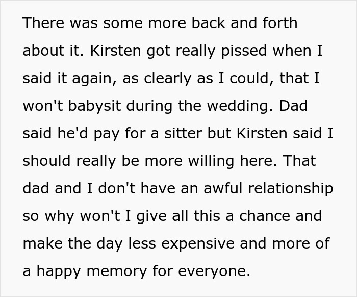 Bride Insists 17YO Stepson Babysit Her 3 Kids During The Wedding, Loses Her Cool When He Says No