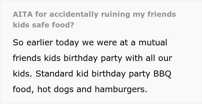 Child Rejects Their Go-To Food After An Harmless Joke At A Birthday Party