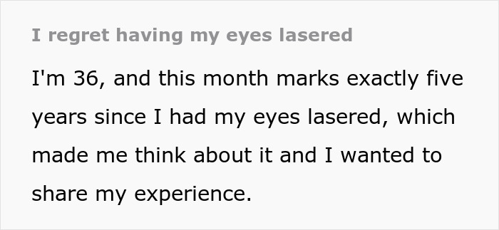 “I Regret Having My Eyes Lasered”: Netizen Candidly Talks About Surgery Results 5 Years Later