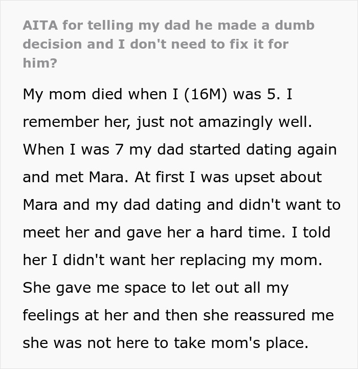 Teen Rejects Dad’s Second Wife As Mom, Dad Realizes He Should Have Listened To Son Earlier