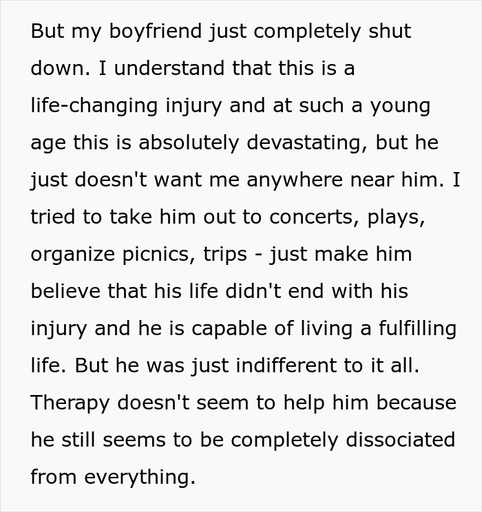 Woman Wonders If Leaving Her Disabled Boyfriend Would Make Her A Bad Person