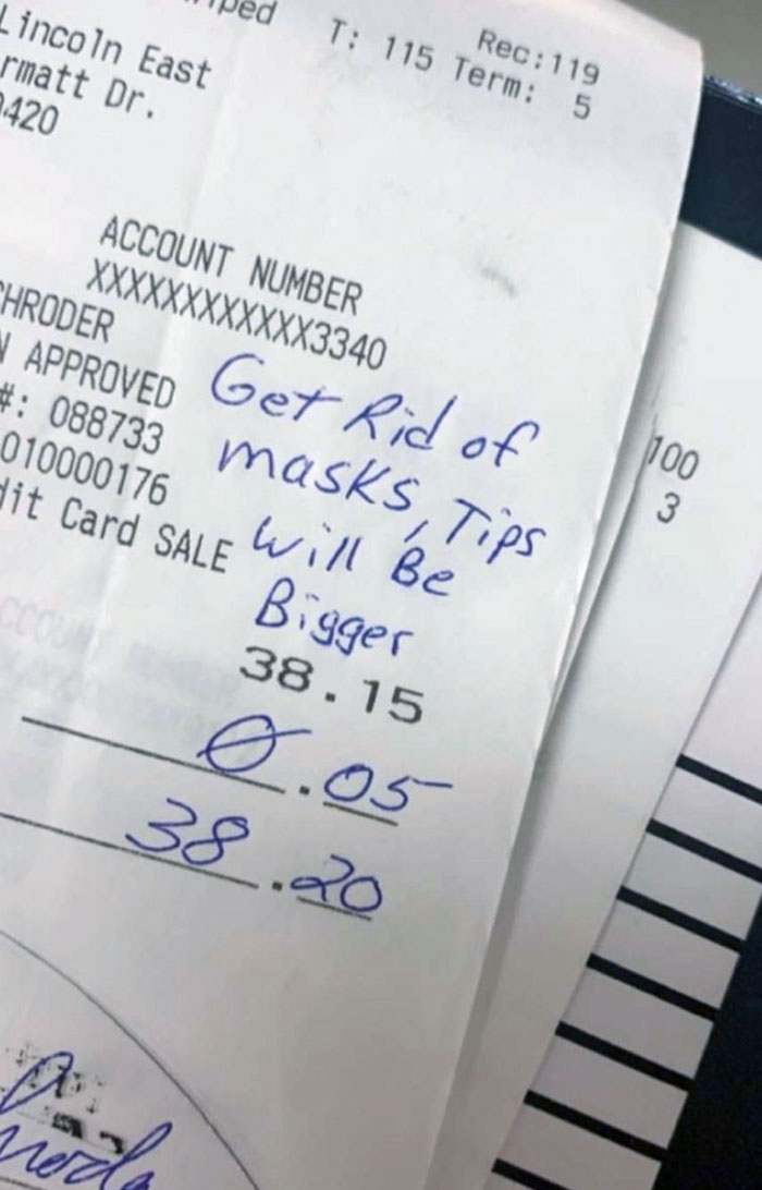 People That Won’t Tip Because Essential Workers Have To Wear Masks