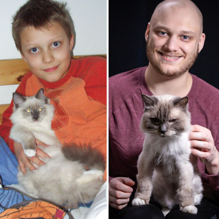 My Cat And I, Pictures Taken 18 Years Apart