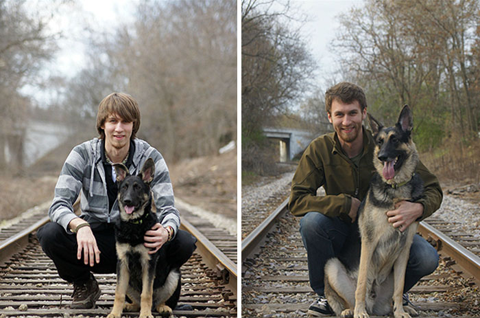 My Puppy And I, Four Years Apart