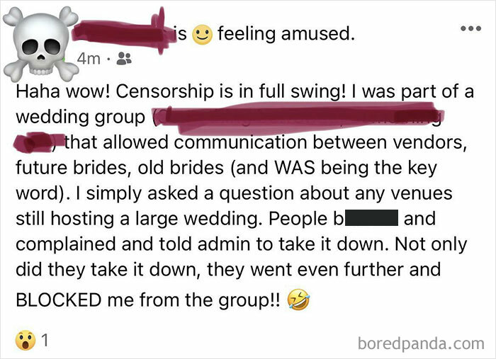 How Dare People Be Offended When I Want A Giant Wedding In So. California Where Someone Dies From Covid Every 6 Minutes! Muh Freedumb Of Speech!