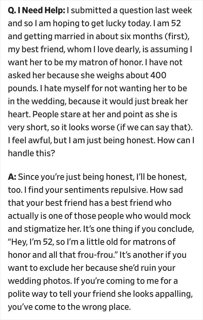 Wedding Shaming, The Dear Prudence Edition