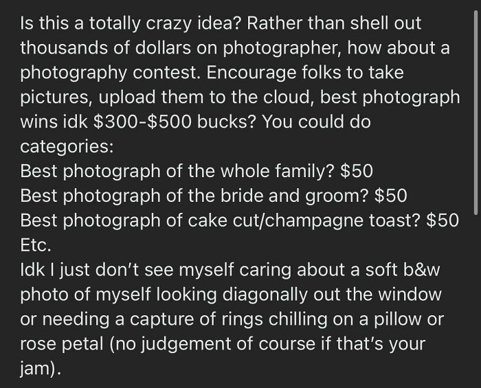 Host A Photography Competition Instead Of Paying For A Photographer!