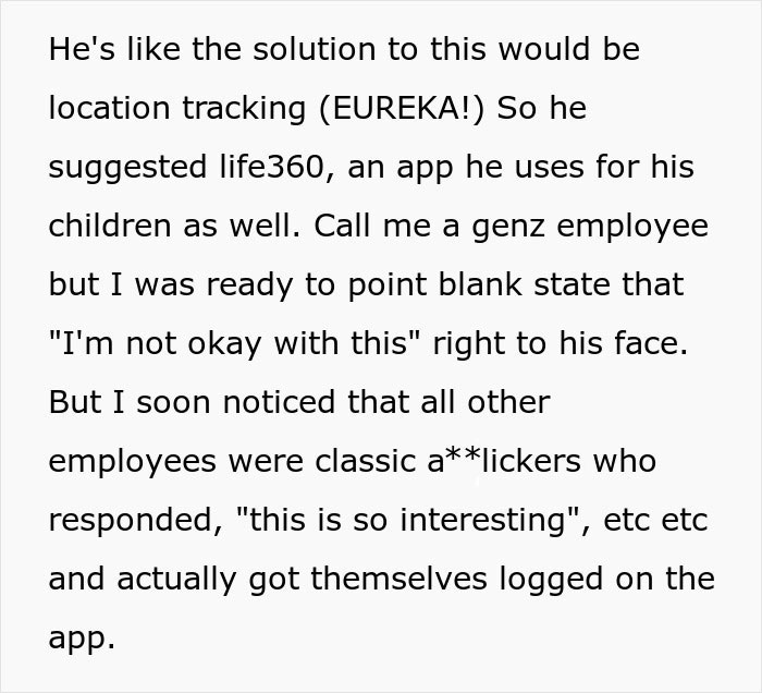 "I Find This So So So Wrong": Employee Refuses To Use Life360, Boss Loses It